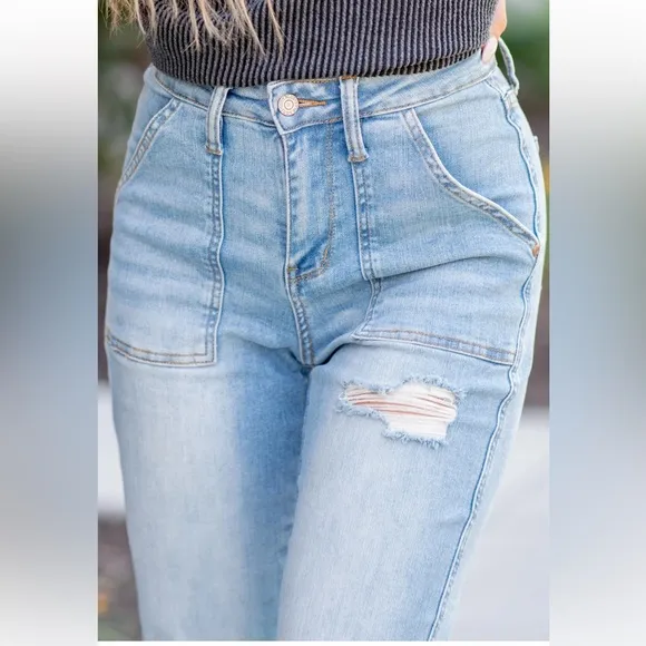 NWT Judy Blue Boyfriend Fit Just Wanna Have Fun Distressed Jeans size 16W