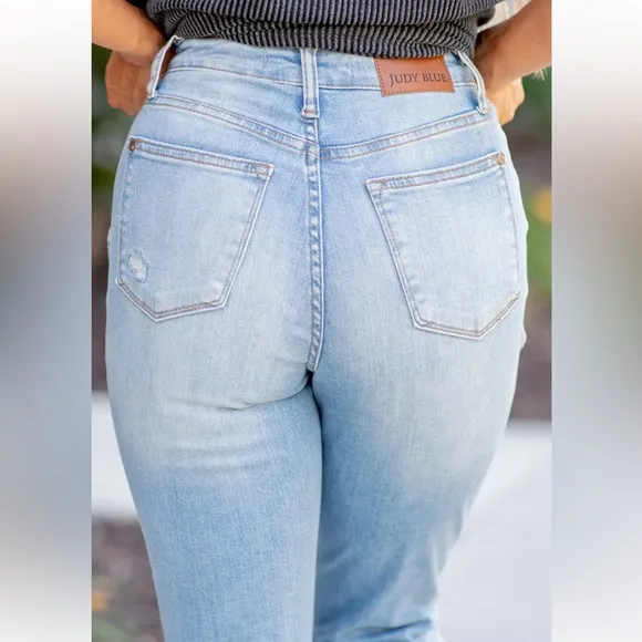 NWT Judy Blue Boyfriend Fit Just Wanna Have Fun Distressed Jeans size 16W