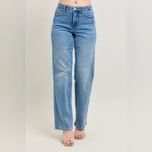 NWT Judy Blue PLUS   REG Size Tummy Control Vintage Wash Straight Leg Jeans