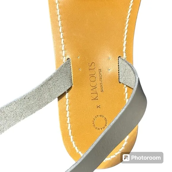 NWT K. Jacques Leather Printed Pride Rainbow Gladiator Sandals French Size 6.5-7