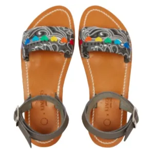 NWT K. Jacques Leather Printed Pride Rainbow Gladiator Sandals French Size 8.5