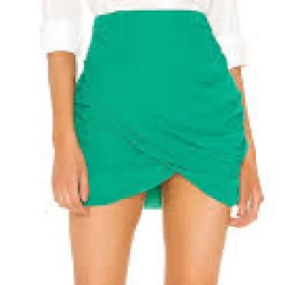 NWT Lynna Draped Mini Skirt in Greensuperdown