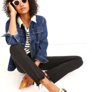 NWT MADEWELL Cali Demi-Boot Jeans Chewed-Hem Berkeley Black SZ 24