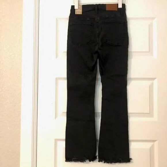 NWT MADEWELL Cali Demi-Boot Jeans Chewed-Hem Berkeley Black SZ 24