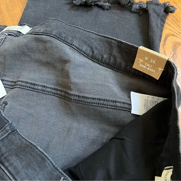 NWT Madewell Cali Demi-Boot Jeans in Berkeley Black Chewed-Hem Edition in 36