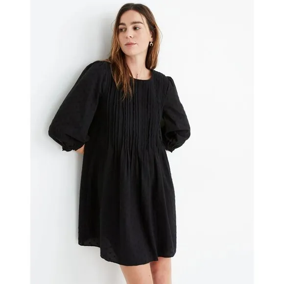 NWT Madewell Embroidered Pintuck Mini Dress XS