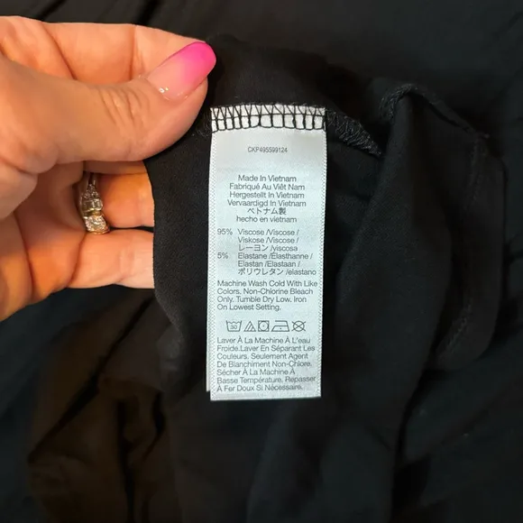 NWT Madewell Jersey Asymmetric-Seam Midi Skirt Black S