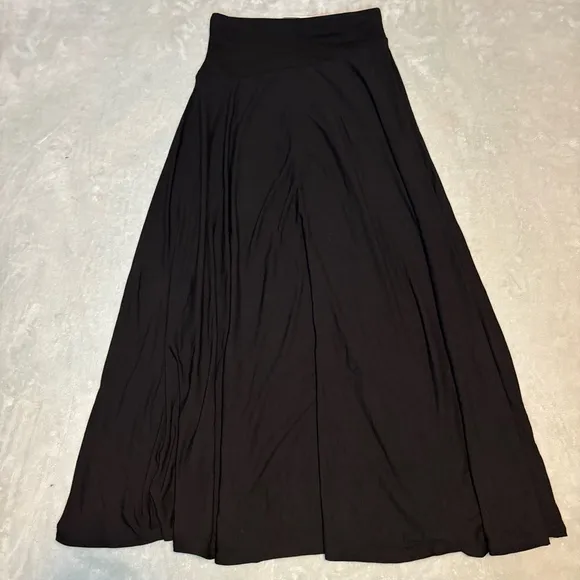 NWT Madewell Jersey Asymmetric-Seam Midi Skirt Black S