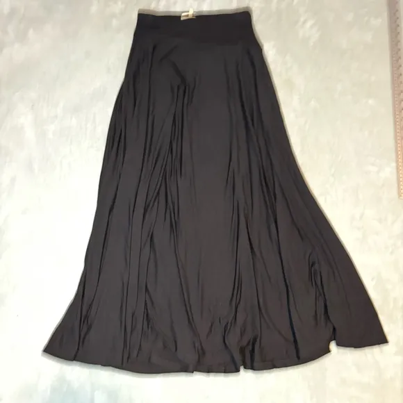 NWT Madewell Jersey Asymmetric-Seam Midi Skirt Black S