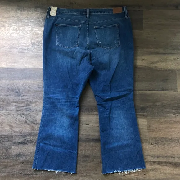 NWT Madewell Tall Cali Demi Boot Jeans Preston Wash Raw Hem Size 37 US 24 L4299