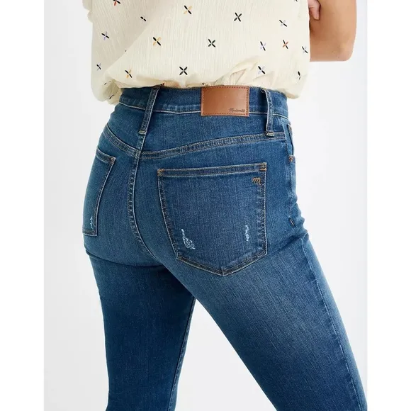 NWT Madewell Tall Cali Demi Boot Jeans Preston Wash Raw Hem Size 37 US 24 L4299
