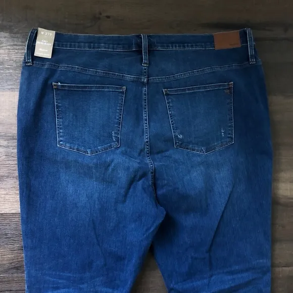NWT Madewell Tall Cali Demi Boot Jeans Preston Wash Raw Hem Size 37 US 24 L4299