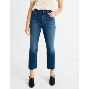 NWT Madewell Tall Cali Demi Boot Jeans Preston Wash Raw Hem Size 37 US 24 L4299