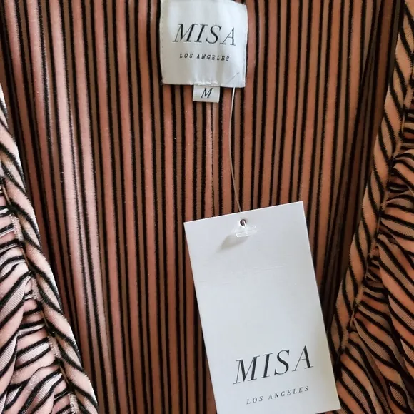 NWT MISA LOS ANGELES EVE DRESS - VELVET STRIPE