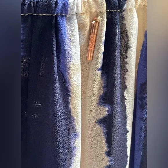 NWT MISA Los Angeles Karlina Blue and Cream Striped Women's Chiffon Mini Dress