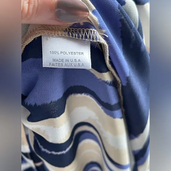 NWT MISA Los Angeles Karlina Blue and Cream Striped Women's Chiffon Mini Dress