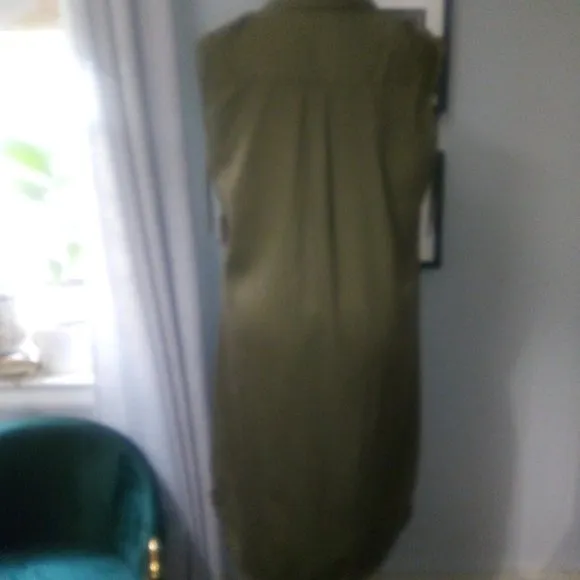 NWT Neiman Marcus Sleeveless Tencel Shirt Dress Sz 14