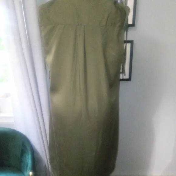 NWT Neiman Marcus Sleeveless Tencel Shirt Dress Sz 14
