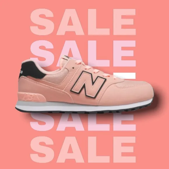NWT New Balance Kids 574 Fashion Metallic Sneakers Cloud Pink Athletic Running