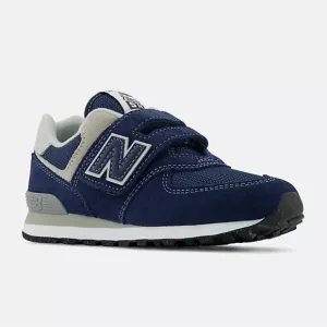 NWT New Balance Kids 574 Sneakers Navy Blue White Sz 2