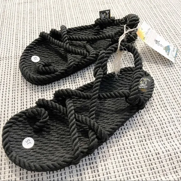 NWT Nomadic State of Mind Black Toe Joe Braided Rope Sandals