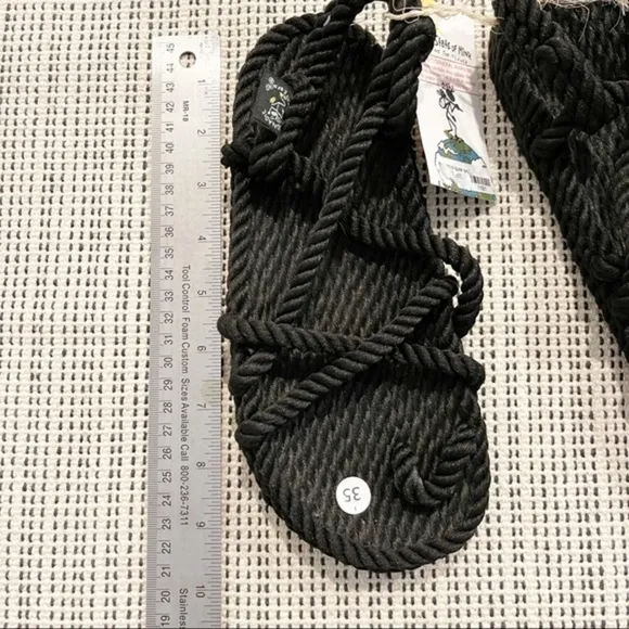 NWT Nomadic State of Mind Black Toe Joe Braided Rope Sandals