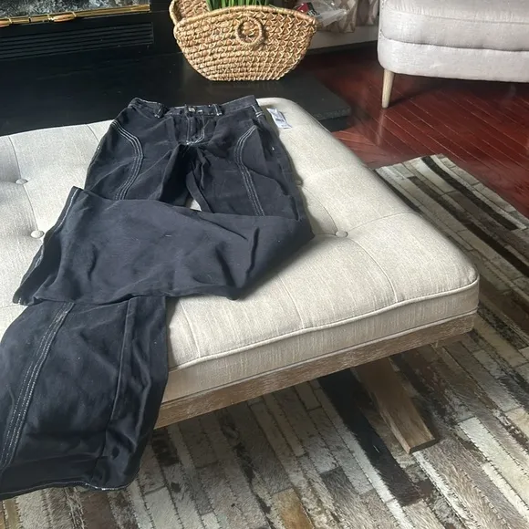 NWT PACSUN Black Reverse Stitched‎ High Rise Flare Jeans Size 23