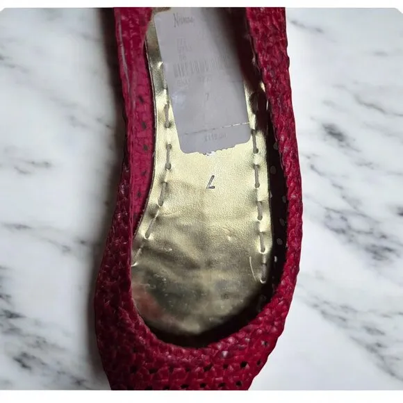 NWT PATRICIA GREEN ( 7 ) Pink Ballerina Flat Raffie Rare Vintage