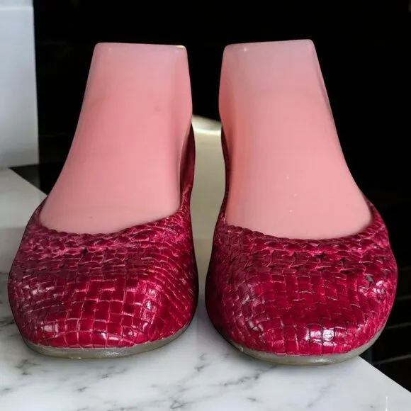 NWT PATRICIA GREEN ( 7 ) Pink Ballerina Flat Raffie Rare Vintage
