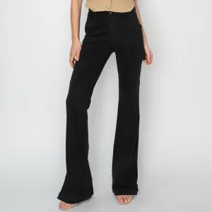 NWT RISEN PLUS   REG Size Black High Rise Side Slit Bootcut Cargo Pocket Jeans
