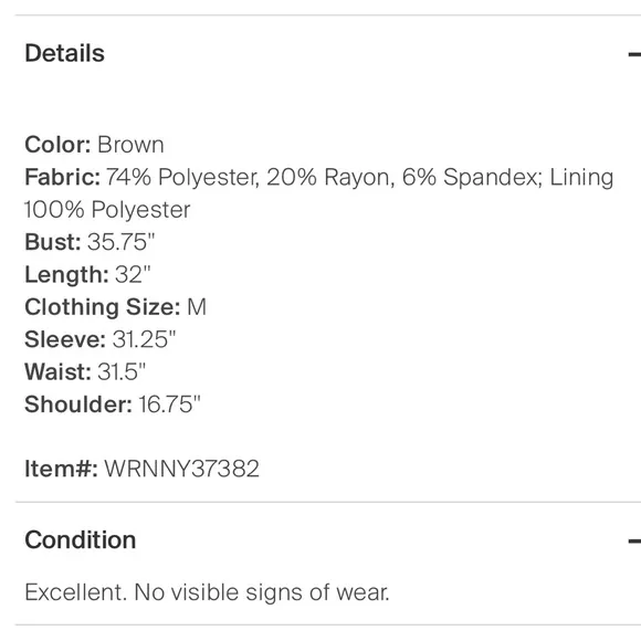 NWT Ronny Kobo Brown Blazer in Pristine condition.