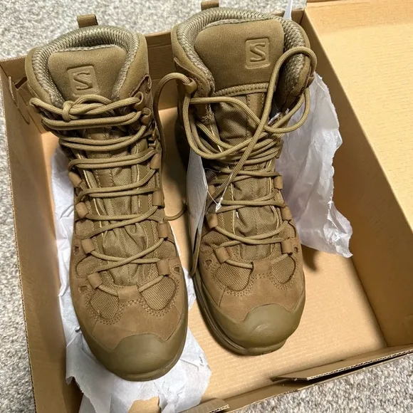 NWT Salomon Mission Quest 4D Gore-Tex Forces2 Coyote Brown Hiking Boots Men 8