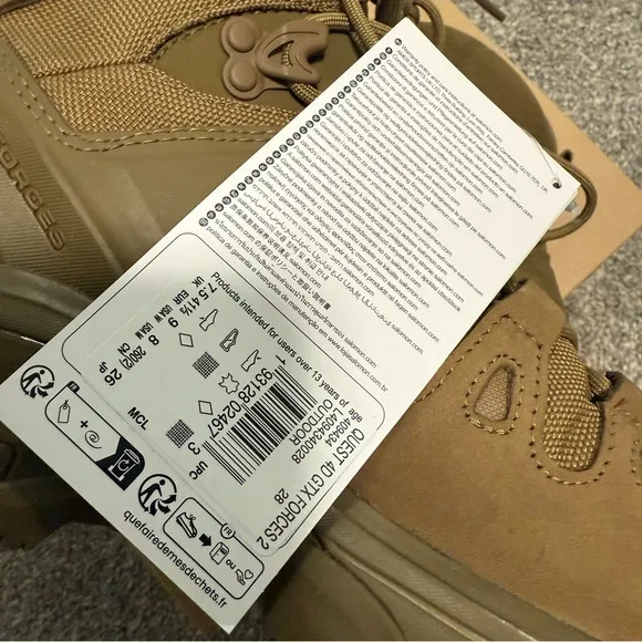 NWT Salomon Mission Quest 4D Gore-Tex Forces2 Coyote Brown Hiking Boots Men 8
