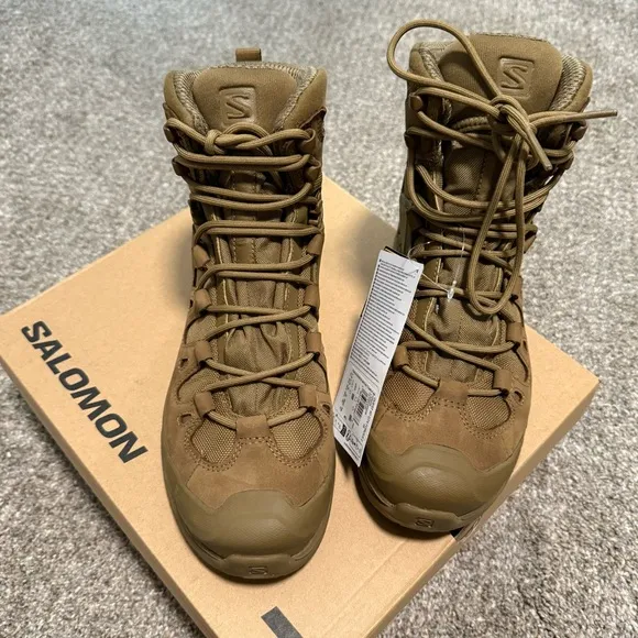 NWT Salomon Mission Quest 4D Gore-Tex Forces2 Coyote Brown Hiking Boots Men 8