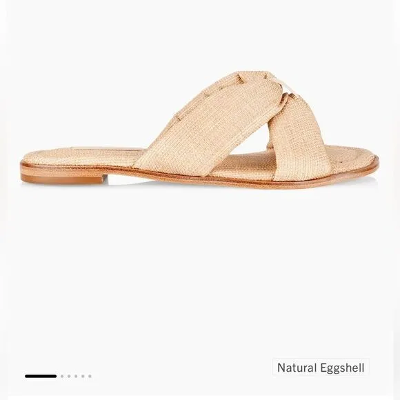 NWT Schutz Natural Woven Flat Sandals