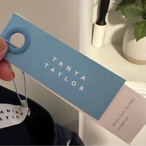 NWT TANYA TAYLOR Blue White Cotton Mini Dress Lace Medium