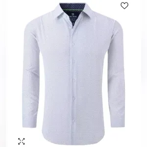 NWT TOM BAINE WHITE &amp; NAVY SLIM FIT LONG SLEEVE BUTTON DOWN DRESS SHIRT SIZE S