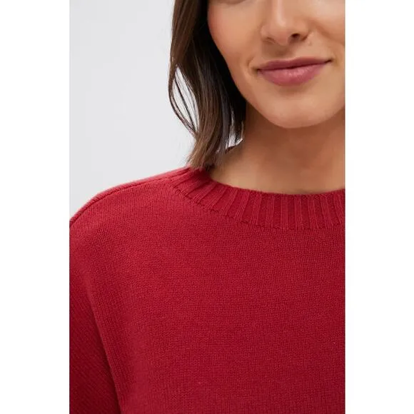 NWT TUCKERNUCK POMANDER PLACE Red Knit Milly Crewneck Sweater Sz M