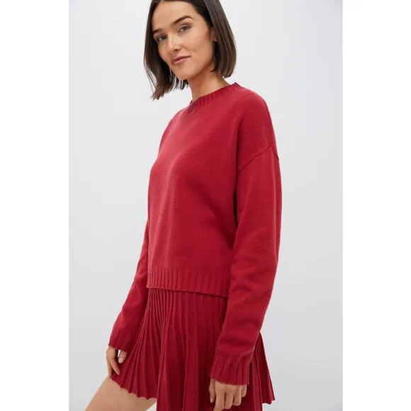 NWT TUCKERNUCK POMANDER PLACE Red Knit Milly Crewneck Sweater Sz M