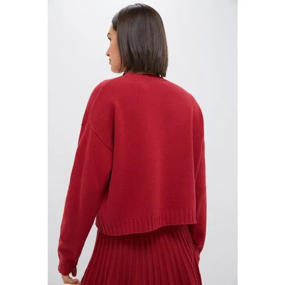 NWT TUCKERNUCK POMANDER PLACE Red Knit Milly Crewneck Sweater Sz M