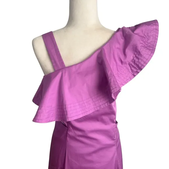 NWT Veronica Beard Beilla Ruffled-Sleeve Midi Dress in Vivid Orchid