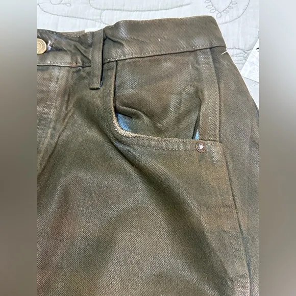 NWT We The Free Good Luck Barrel Coated Jeans 27 New Moon Brown