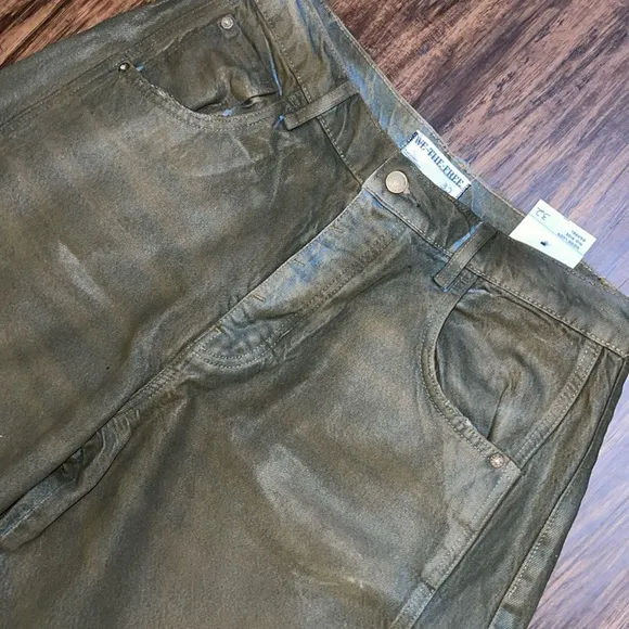 NWT We The Free Good Luck jeans New Moon Coated denim barrel 32