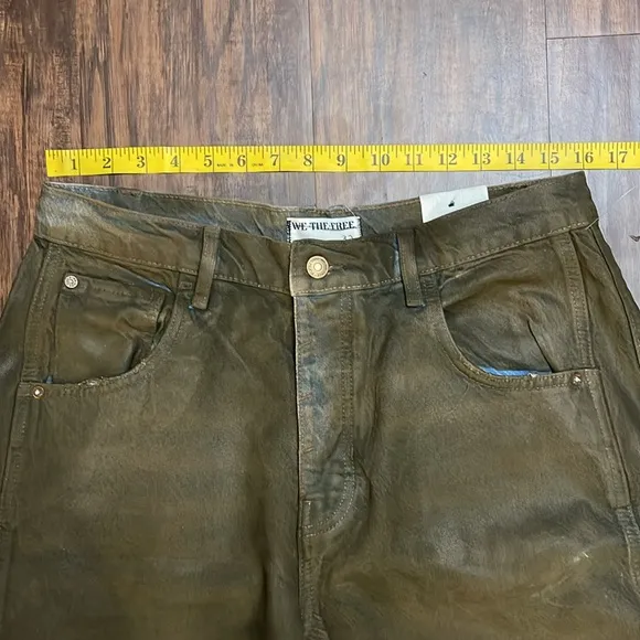 NWT We The Free Good Luck jeans New Moon Coated denim barrel 32