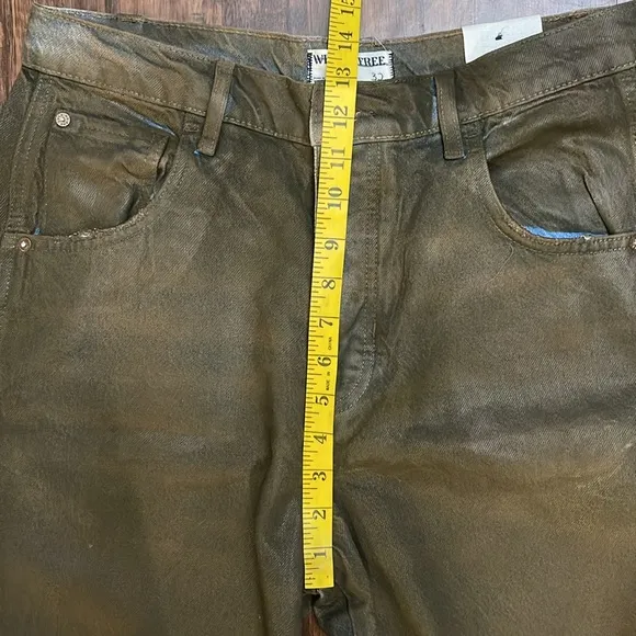 NWT We The Free Good Luck jeans New Moon Coated denim barrel 32