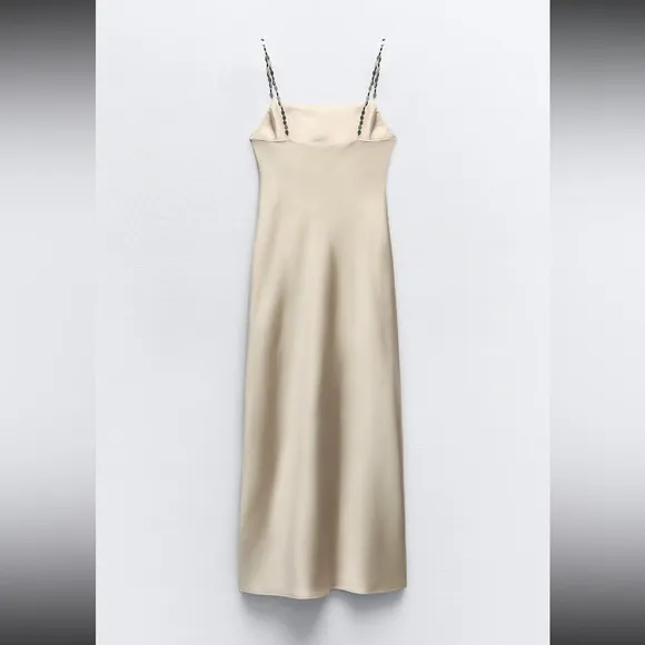 NWT Zara slip dress with beaded straps