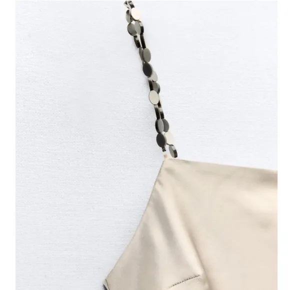 NWT Zara slip dress with beaded straps