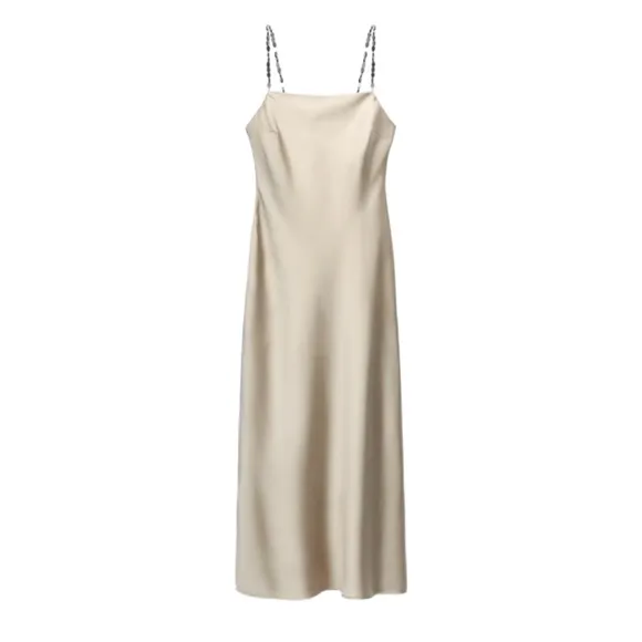 NWT Zara slip dress with beaded straps