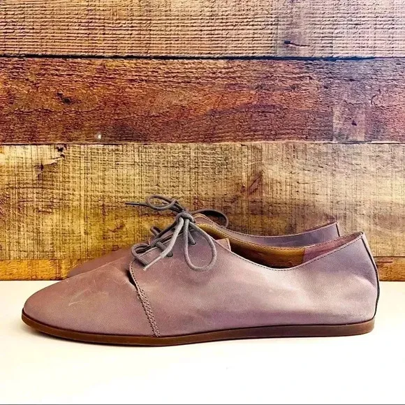 NWT Lucky Brand Aleikka Oxford Flats Titanium