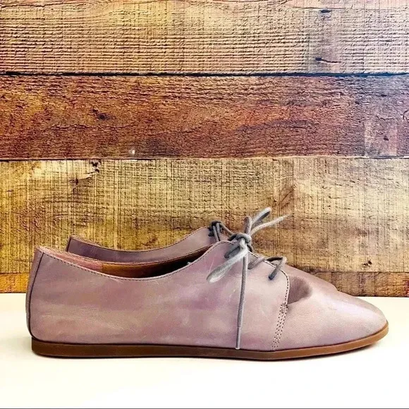 NWT Lucky Brand Aleikka Oxford Flats Titanium